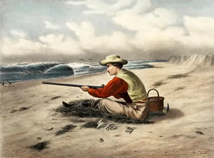 Framed Print : Beach Snipe Shooting