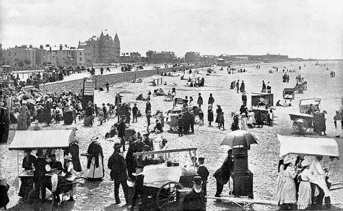 Framed Print : The Beach, Weston Super Mare early 1900's Framed Print : The Beach, Weston Super Mare early 1900's