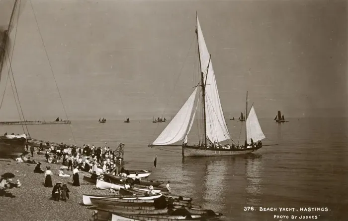 Framed Print : Beach Yacht - Hastings, East Sussex Framed Print : Beach Yacht - Hastings, East Sussex