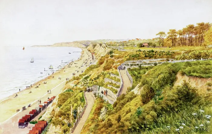 Framed Print : Beach and Zigzag Path, Bournemouth, Dorset Framed Print : Beach and Zigzag Path, Bournemouth, Dorset