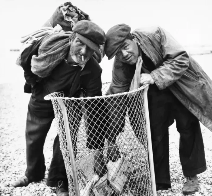 Framed Print : Two beachcombers, Hove and Brighton seafront Framed Print : Two beachcombers, Hove and Brighton seafront