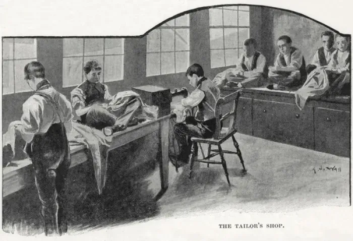 Framed Print : Beacon Truant Industrial School, Lichfield - Tailors Shop