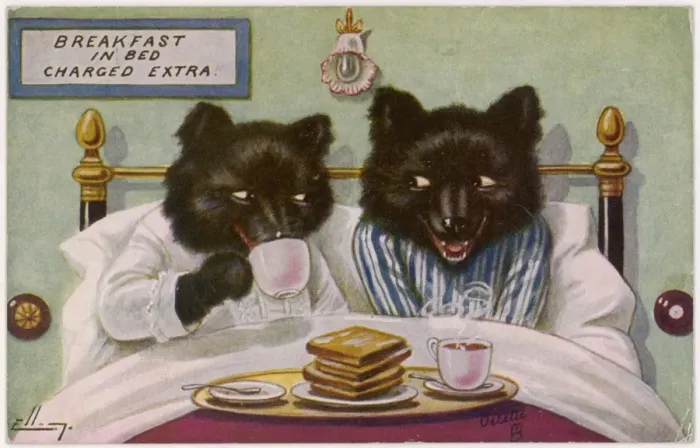 Framed Print : Bears Breakfast in Bed Framed Print : Bears Breakfast in Bed