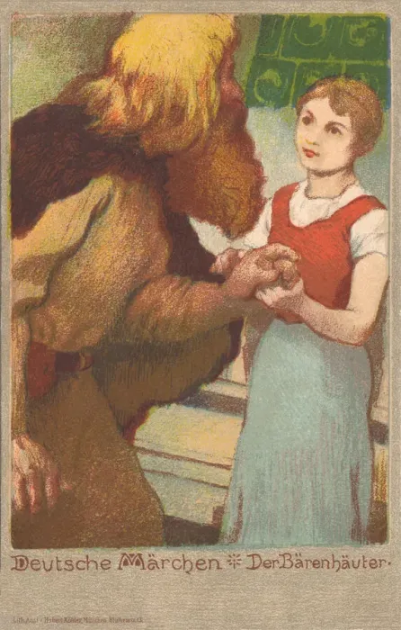 Framed Print : Bearskin. Der Barenhauter. Artists interpretation of a scene Framed Print : Bearskin. Der Barenhauter. Artists interpretation of a scene