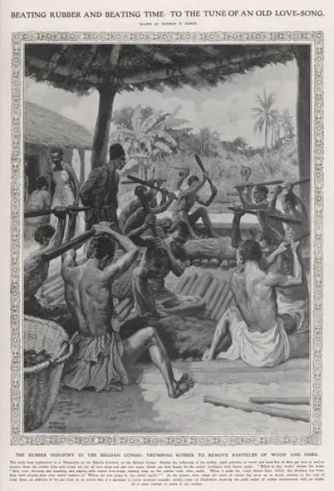 Framed Print : Beating Rubber / Congo Framed Print : Beating Rubber / Congo