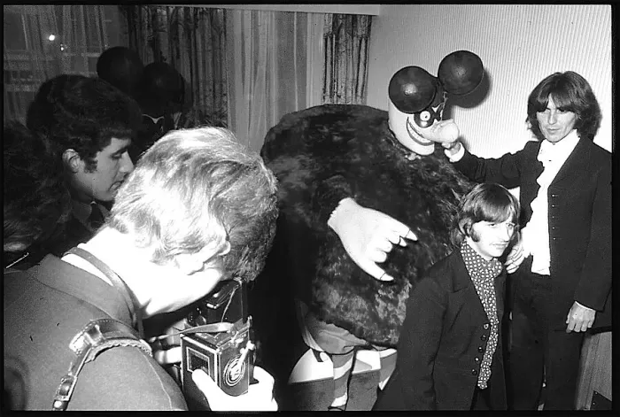 Framed Print : The Beatles at the PR launch of Yellow Submarine (the name of both an LP album and an animated film). Date: late 1960s Framed Print : The Beatles at the PR launch of Yellow Submarine (the name of both an LP album and an animated film). Date: late 1960s