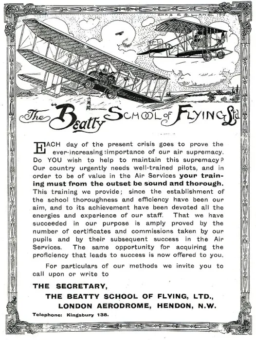 Framed Print : The Beatty School Of Flying Hendon Framed Print : The Beatty School Of Flying Hendon