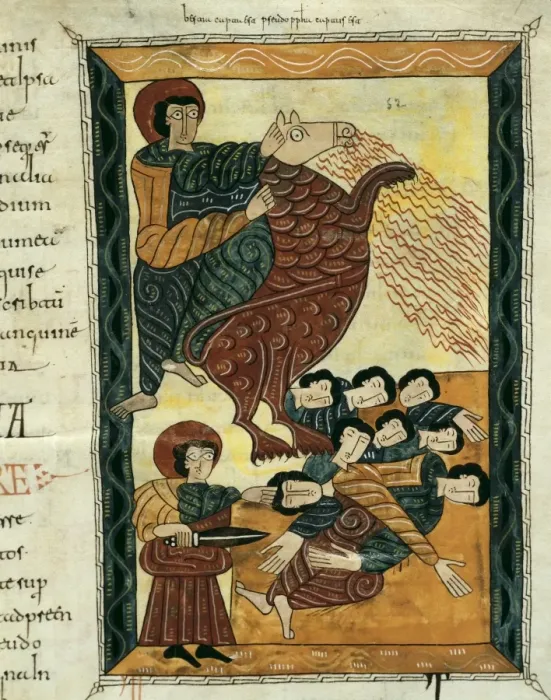 Framed Print : Beatus of Liebana. 10th c. Sheet 150. Death of