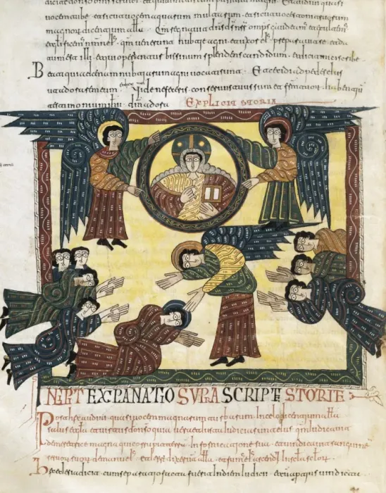 Framed Print : Beatus of Liebana. 10th c. Sheet 150. Death of Framed Print : Beatus of Liebana. 10th c. Sheet 150. Death of