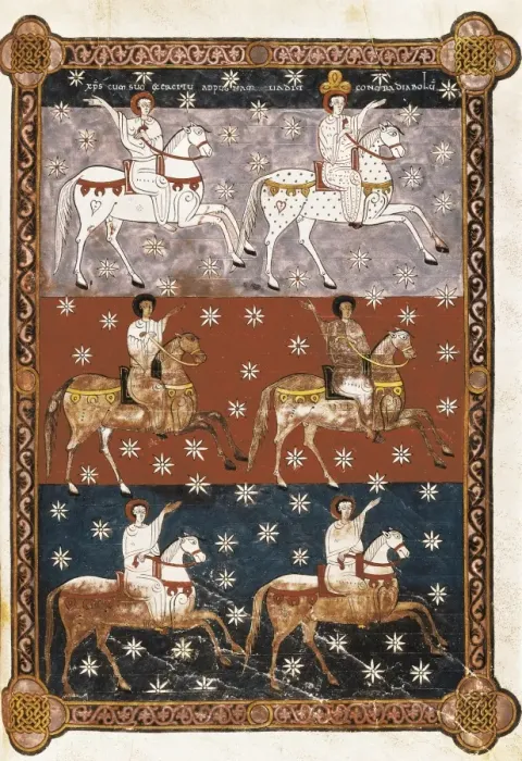 Framed Print : Beatus of Liebana. 10th c. Sheet 150. Death of Framed Print : Beatus of Liebana. 10th c. Sheet 150. Death of