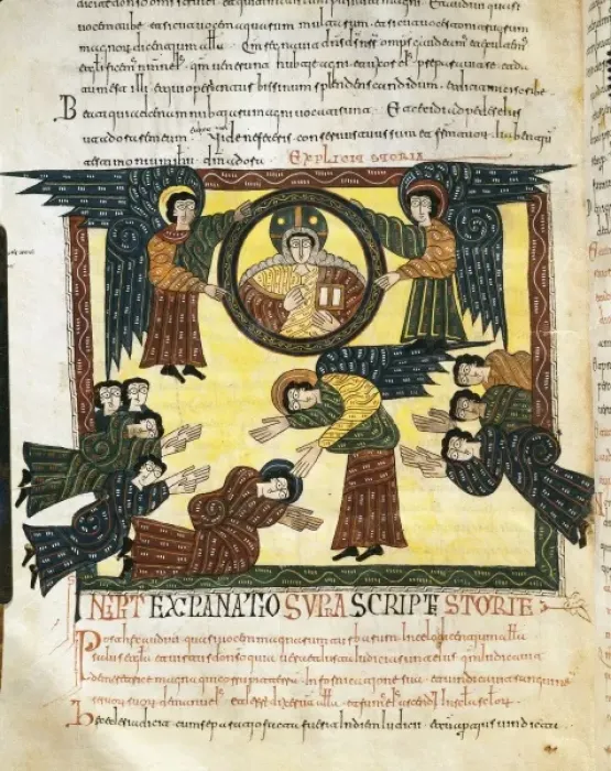 Framed Print : Beatus of Liebana. 10th c. Sheet 150. Death of Framed Print : Beatus of Liebana. 10th c. Sheet 150. Death of