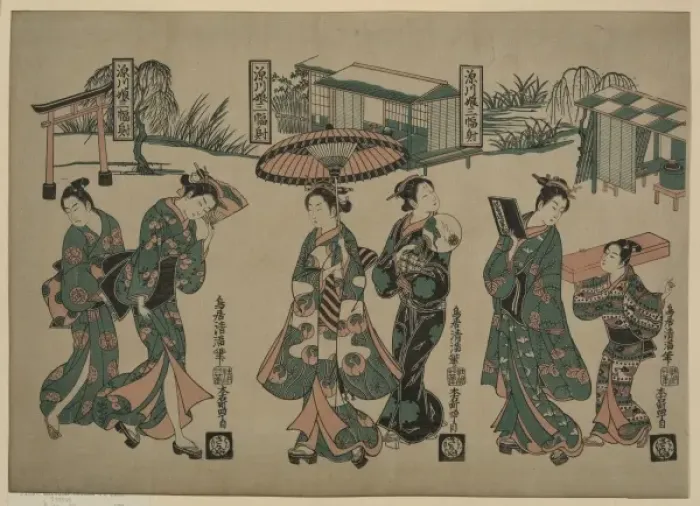 Framed Print : Beauties from Fukagawa Framed Print : Beauties from Fukagawa