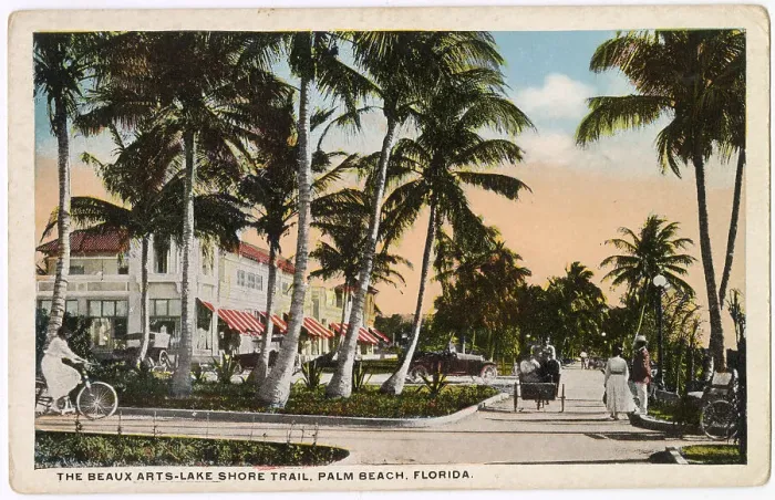 Framed Print : Beaux Arts Lake Shore Trail, Palm Beach, Florida, USA Date: circa 1908 Framed Print : Beaux Arts Lake Shore Trail, Palm Beach, Florida, USA Date: circa 1908