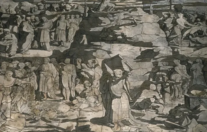 Framed Print : BECCAFUMI, Domenico (1484-1551). Moses Showing Framed Print : BECCAFUMI, Domenico (1484-1551). Moses Showing