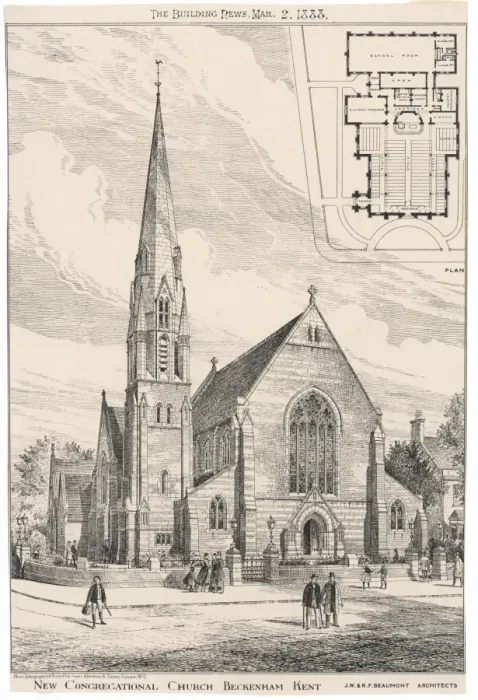 Framed Print : Beckenham Church 1888 Framed Print : Beckenham Church 1888