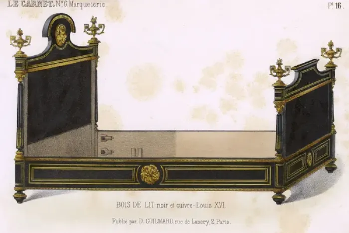 Framed Print : Bed, Style Louis 16 Framed Print : Bed, Style Louis 16