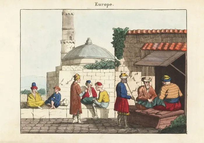 Framed Print : The Bedesten bazaar in Larissa, Thessaly, Greece, 1800s Framed Print : The Bedesten bazaar in Larissa, Thessaly, Greece, 1800s