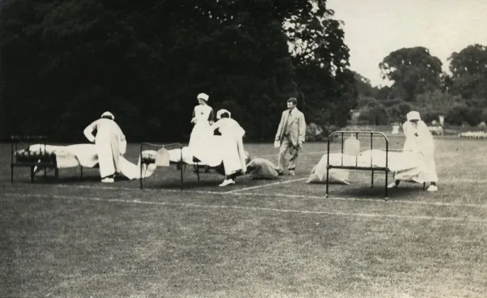 Framed Print : Bedmaking race, Quex House garden Framed Print : Bedmaking race, Quex House garden