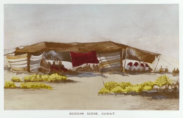 Bedouin scene with tent - Kuwait