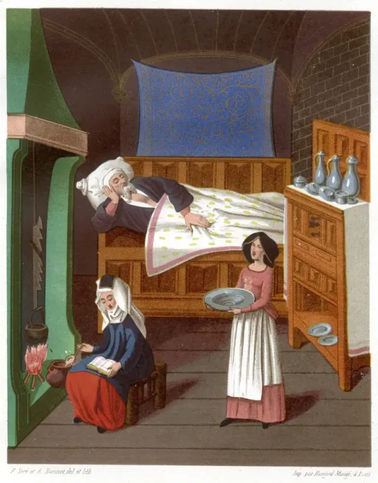 Framed Print : A BEDROOM, 15TH CENTURY Framed Print : A BEDROOM, 15TH CENTURY
