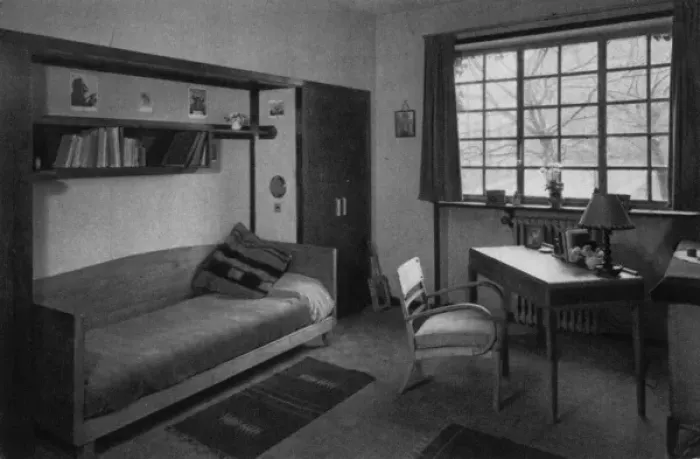 Framed Print : A bedroom in the Franco-British College, University of Paris
