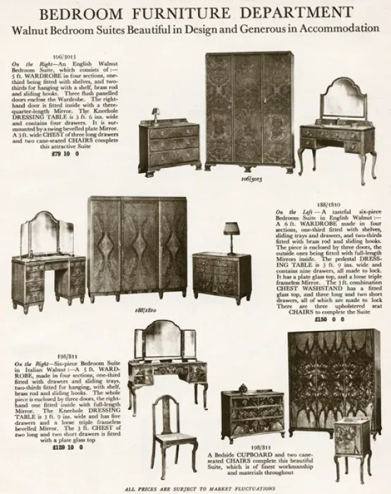Framed Print : Bedroom suites 1929 Framed Print : Bedroom suites 1929