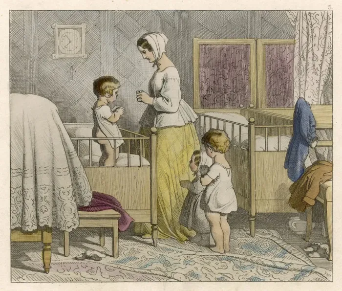 Framed Print : BEDTIME PRAYERS 1852 Framed Print : BEDTIME PRAYERS 1852