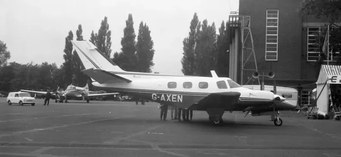 Framed Print : Beechcraft 60 Duke G-AXEN Framed Print : Beechcraft 60 Duke G-AXEN