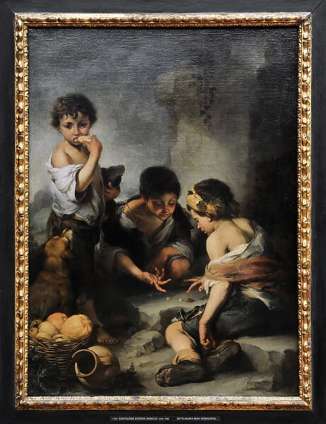 Beggar boys playing dice, 1675, by Bartolome Esteban Murillo