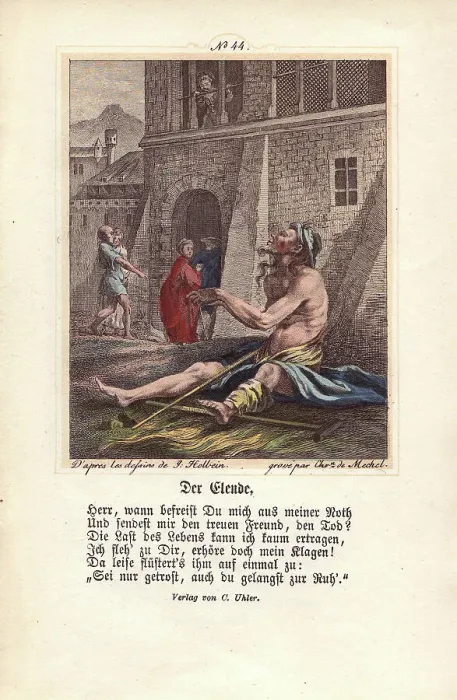 Framed Print : The Beggar sits forlornly on his crutches outside Framed Print : The Beggar sits forlornly on his crutches outside