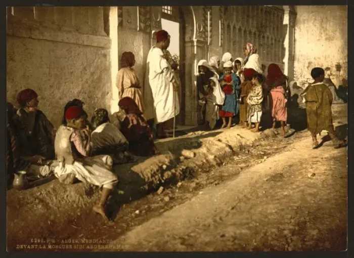 Framed Print : Beggars in front of mosque Sidi Abderrhaman, Algiers, Algeri Framed Print : Beggars in front of mosque Sidi Abderrhaman, Algiers, Algeri