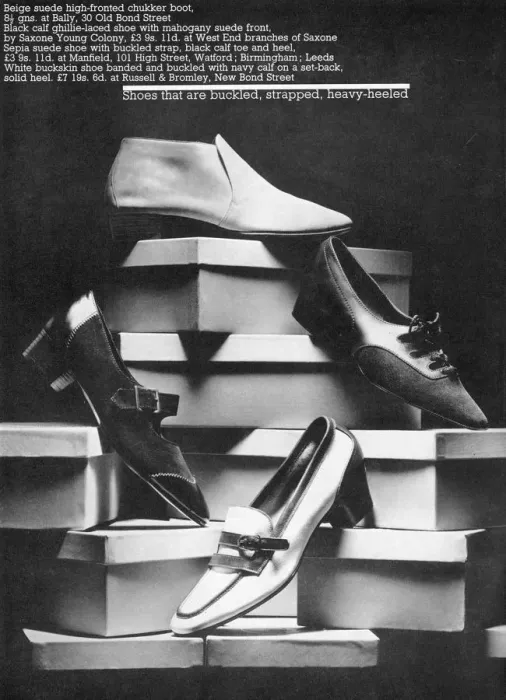 Framed Print : SHOES. Beige suede high fronted chukker boot, black calf ghillie laced shoe Framed Print : SHOES. Beige suede high fronted chukker boot, black calf ghillie laced shoe