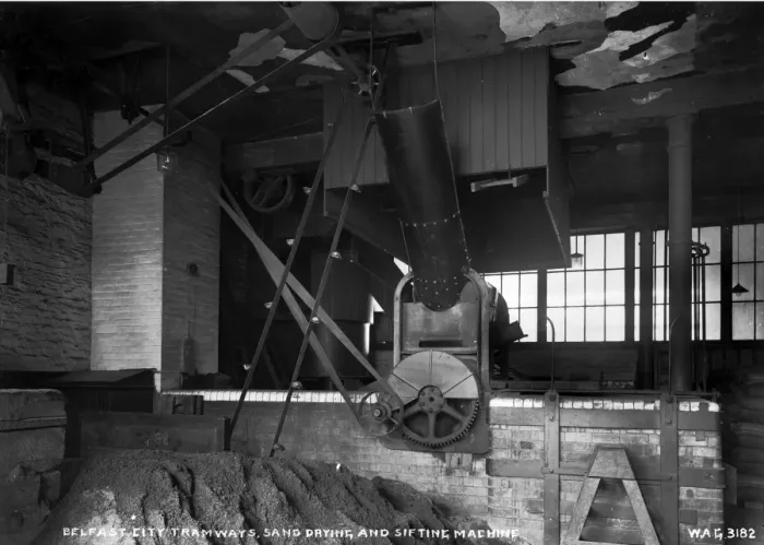 Framed Print : Belfast City Tramways, Sand Drying and Sifting Machine Framed Print : Belfast City Tramways, Sand Drying and Sifting Machine