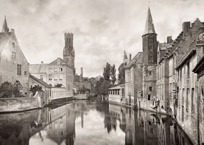 Framed Print : The Belfry at Bruges, Woodburytype Framed Print : The Belfry at Bruges, Woodburytype