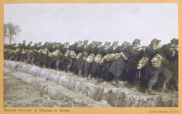 Belgian Infantry in action at Malines - WWI