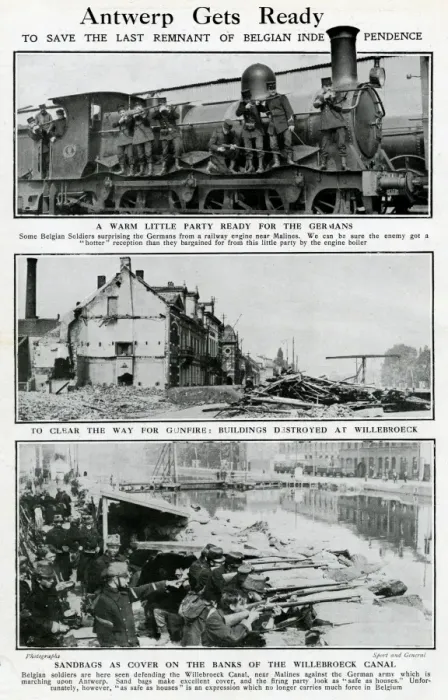 Framed Print : Belgian troops defending Antwerp, WW1 Framed Print : Belgian troops defending Antwerp, WW1