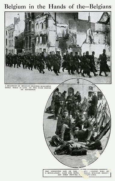 Belgian troops in Termonde, WW1