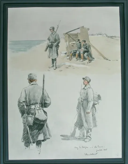 Framed Print : With the Belgians at La Panne Framed Print : With the Belgians at La Panne