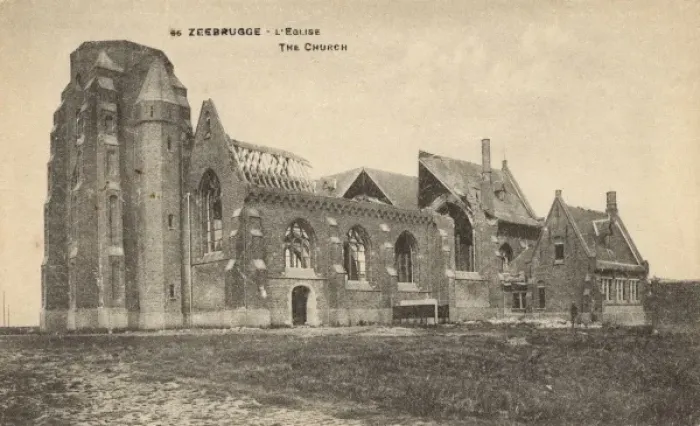 Framed Print : Belgium - Zeebrugge - Damaged church Framed Print : Belgium - Zeebrugge - Damaged church