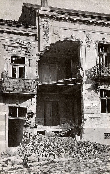 Belgrade, Serbia - Damage to houses on Knez Mihailova Street