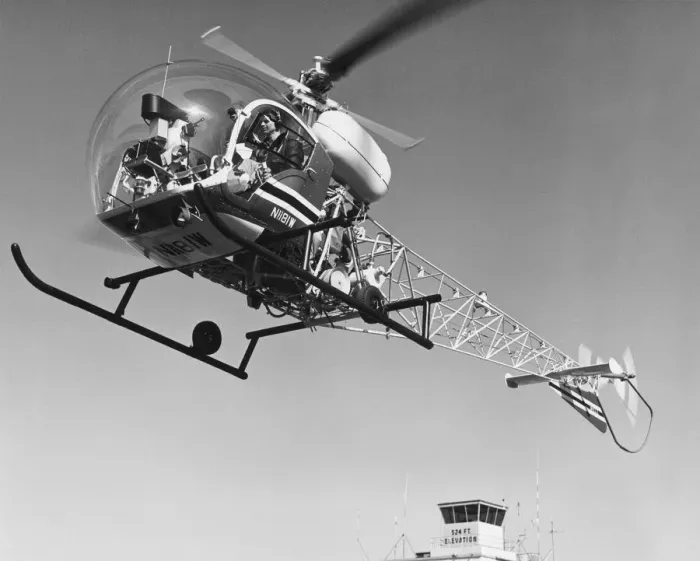 Framed Print : Bell 47 Sioux Helicopter Date: 1960s Framed Print : Bell 47 Sioux Helicopter Date: 1960s
