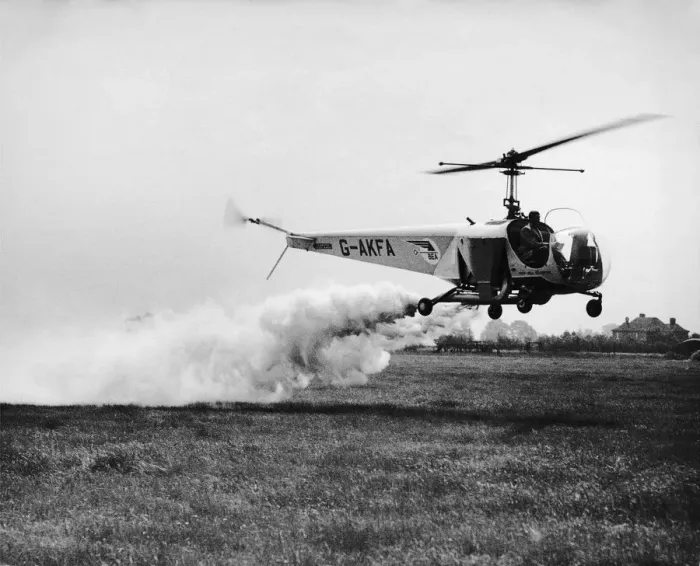 Framed Print : Bell 47B3. Bea Helicopters Bell 47B3 Early Model Flying During Experimental Framed Print : Bell 47B3. Bea Helicopters Bell 47B3 Early Model Flying During Experimental