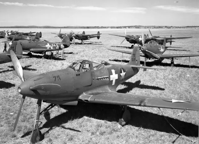 Framed Print : Bell P-39D Airacobras and Lockheed P-38E Lightnings Framed Print : Bell P-39D Airacobras and Lockheed P-38E Lightnings