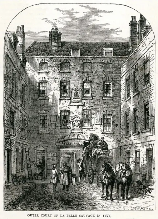 Framed Print : Bell Savage, outer yard 1828 Framed Print : Bell Savage, outer yard 1828