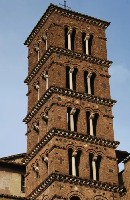 Framed Print : Bell tower of the Basilica of Saints John and Paul. 11th cen Framed Print : Bell tower of the Basilica of Saints John and Paul. 11th cen