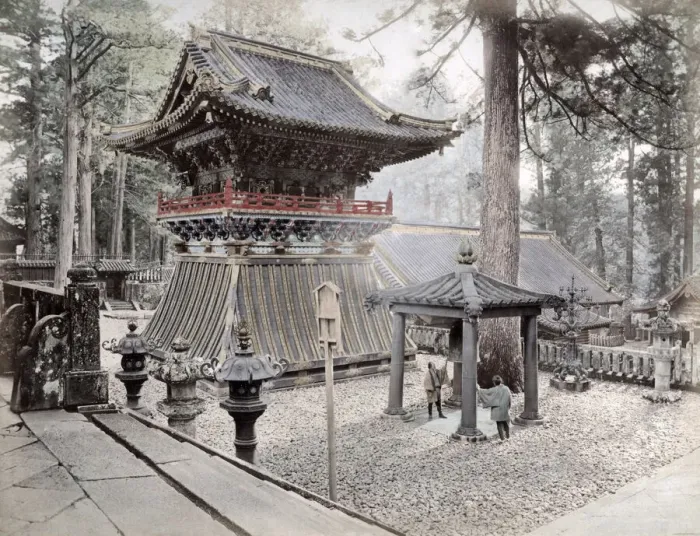 Framed Print : Bell Tower of Nikko Tosho Shrine, Japan, c. 1880 s Framed Print : Bell Tower of Nikko Tosho Shrine, Japan, c. 1880 s