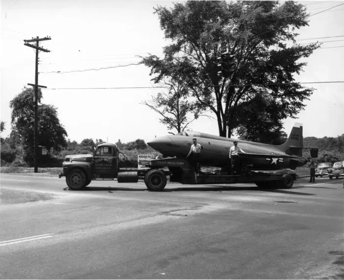 Framed Print : Bell X-1A being transported by road Framed Print : Bell X-1A being transported by road