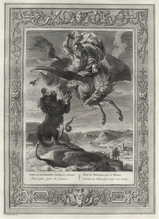 Framed Print : Bellerophon & Chimaera Framed Print : Bellerophon & Chimaera