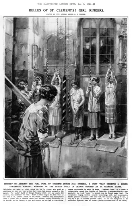 Framed Print : Belles of St Clement s! Girl bell ringers, 1926 Framed Print : Belles of St Clement s! Girl bell ringers, 1926