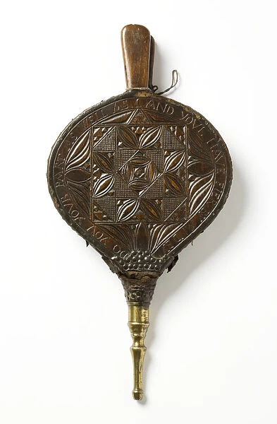 Bellows. A pair of bellows with geometrical chip-carved decoration